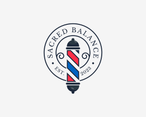 Retro Barber Pole logo design