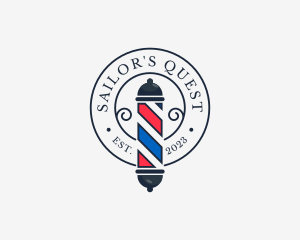 Retro Barber Pole logo design