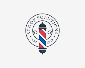 Retro Barber Pole logo design