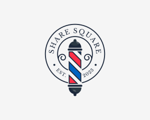 Retro Barber Pole logo design