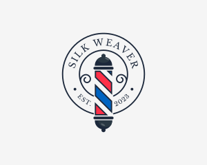 Retro Barber Pole logo design