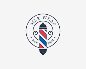 Retro Barber Pole logo design