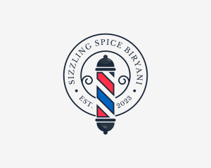 Retro Barber Pole logo design