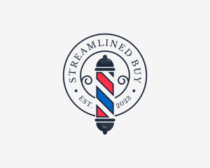 Retro Barber Pole logo design