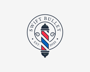 Retro Barber Pole logo design