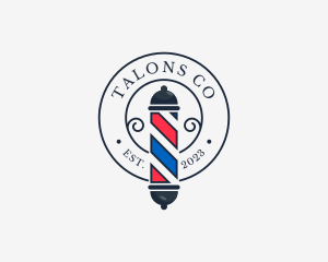 Retro Barber Pole logo design