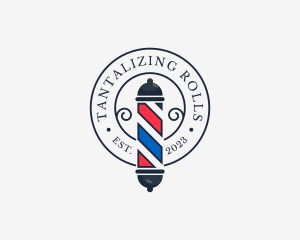 Retro Barber Pole logo design