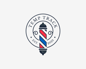 Retro Barber Pole logo design