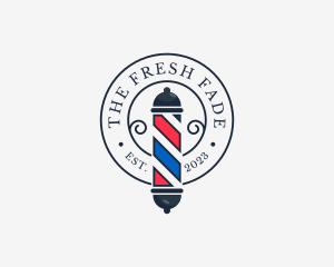 Retro Barber Pole logo design