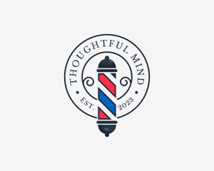 Retro Barber Pole logo design