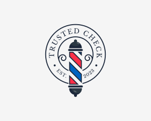 Retro Barber Pole logo design