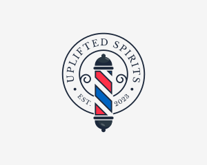 Retro Barber Pole logo design