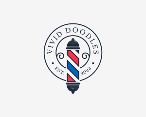 Retro Barber Pole logo design