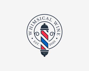 Retro Barber Pole logo design