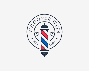 Retro Barber Pole logo design