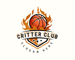 Basketball Hoop Fire logo design