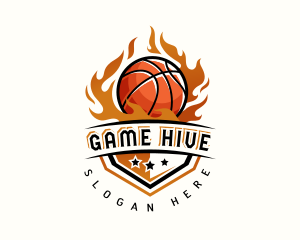 Basketball Hoop Fire logo