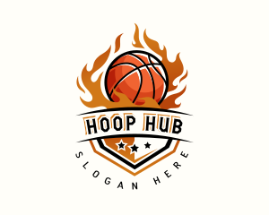 Basketball Hoop Fire logo