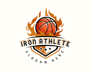 Basketball Hoop Fire logo design