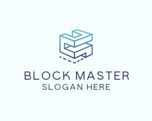 Gradient Construction Block logo design