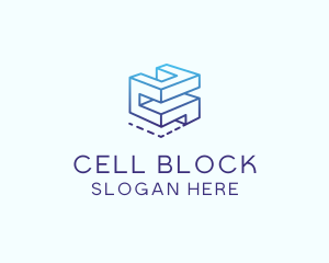 Gradient Construction Block logo design