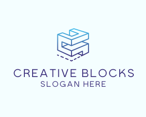 Gradient Construction Block logo design