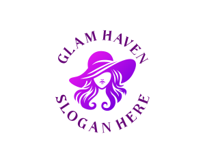 Female Hat Fashion logo design