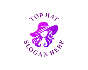 Female Hat Fashion logo design