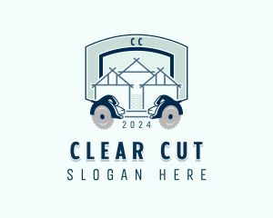 Wood Cutting Carpentry logo design