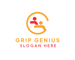  Orange Red People Letter G logo design