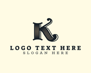 Cursive Marketing Letter K logo