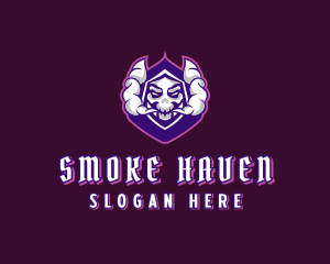 Skull Vape Smoking logo design