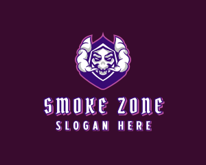 Skull Vape Smoking logo design