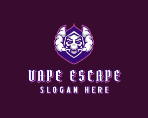 Skull Vape Smoking logo design