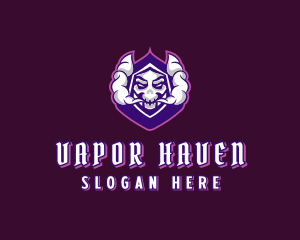 Skull Vape Smoking logo