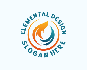 Heating Cooling Element logo design