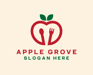 Spoon Fork Apple logo design