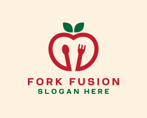 Spoon Fork Apple logo design