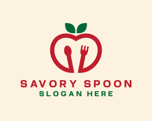 Spoon Fork Apple logo design