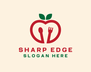 Spoon Fork Apple logo design