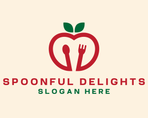 Spoon Fork Apple logo design