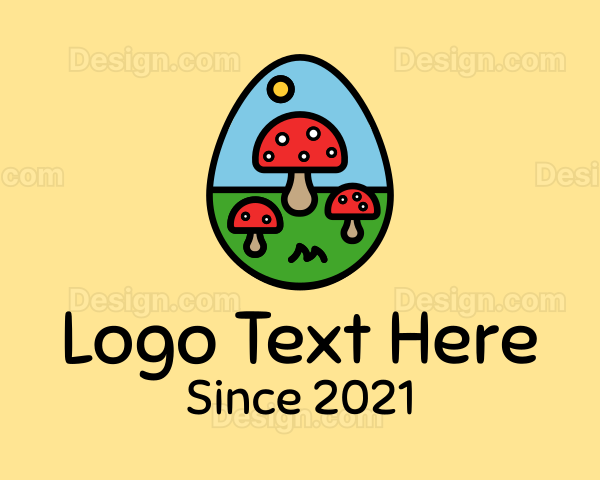 Colorful Mushroom Egg Logo