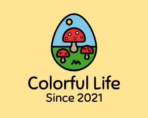 Colorful Mushroom Egg logo design