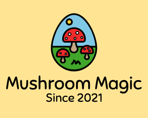 Colorful Mushroom Egg logo design