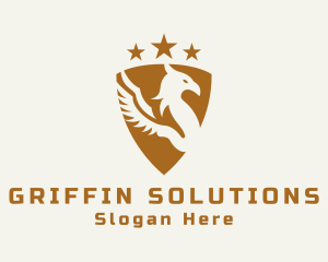 Gold Griffin Shield logo design