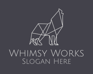 Geometric Minimalist Grey Wolf logo design