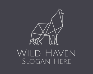 Geometric Minimalist Grey Wolf logo