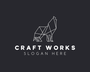 Geometric Minimalist Grey Wolf logo design