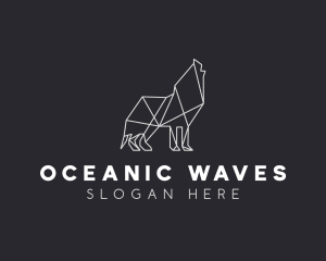 Geometric Minimalist Grey Wolf logo design