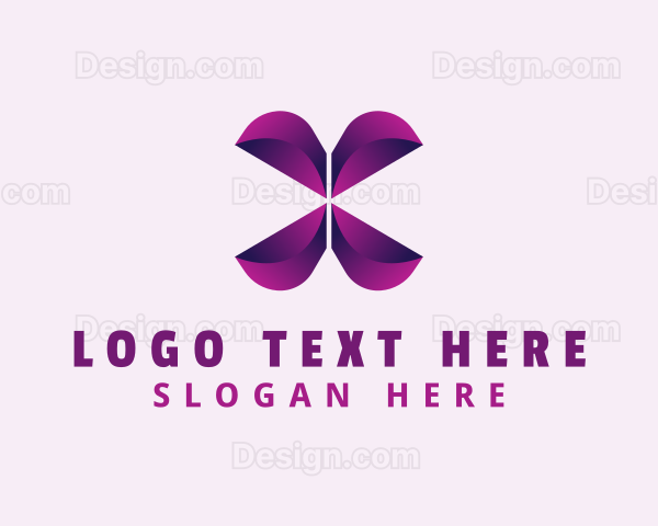 Gradient Butterfly Letter X Logo